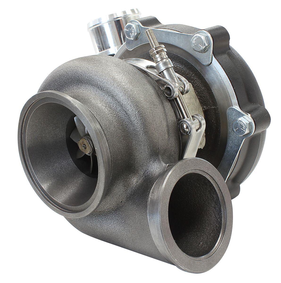 Aeroflow Performance External Wastegate, V-Band Inlet & Exhaust Flanges Aeroflow BOOSTED 4849 .72 Reverse Rotation Turbocharger 550HP, Hi Temp Black Finish AF800 SR