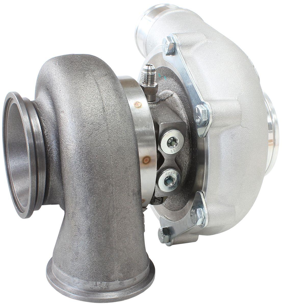 Aeroflow Performance External Wastegate, V-Band Inlet & Exhaust Flanges Aeroflow BOOSTED 4849 .72 Turbocharger 550HP, Natural Cast Finish AF8005-2010 SR