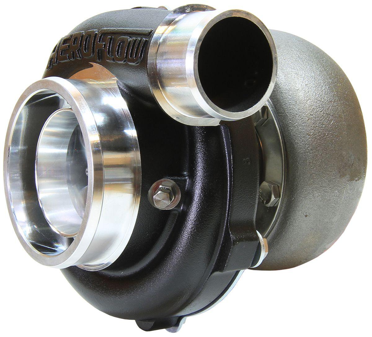 Aeroflow Performance External Wastegate, V-Band Inlet & Exhaust Flanges Aeroflow BOOSTED 5855 V-Band 1.01 Turbocharger 750HP, Hi Temp Black Finish AF8005-3034BLK SR