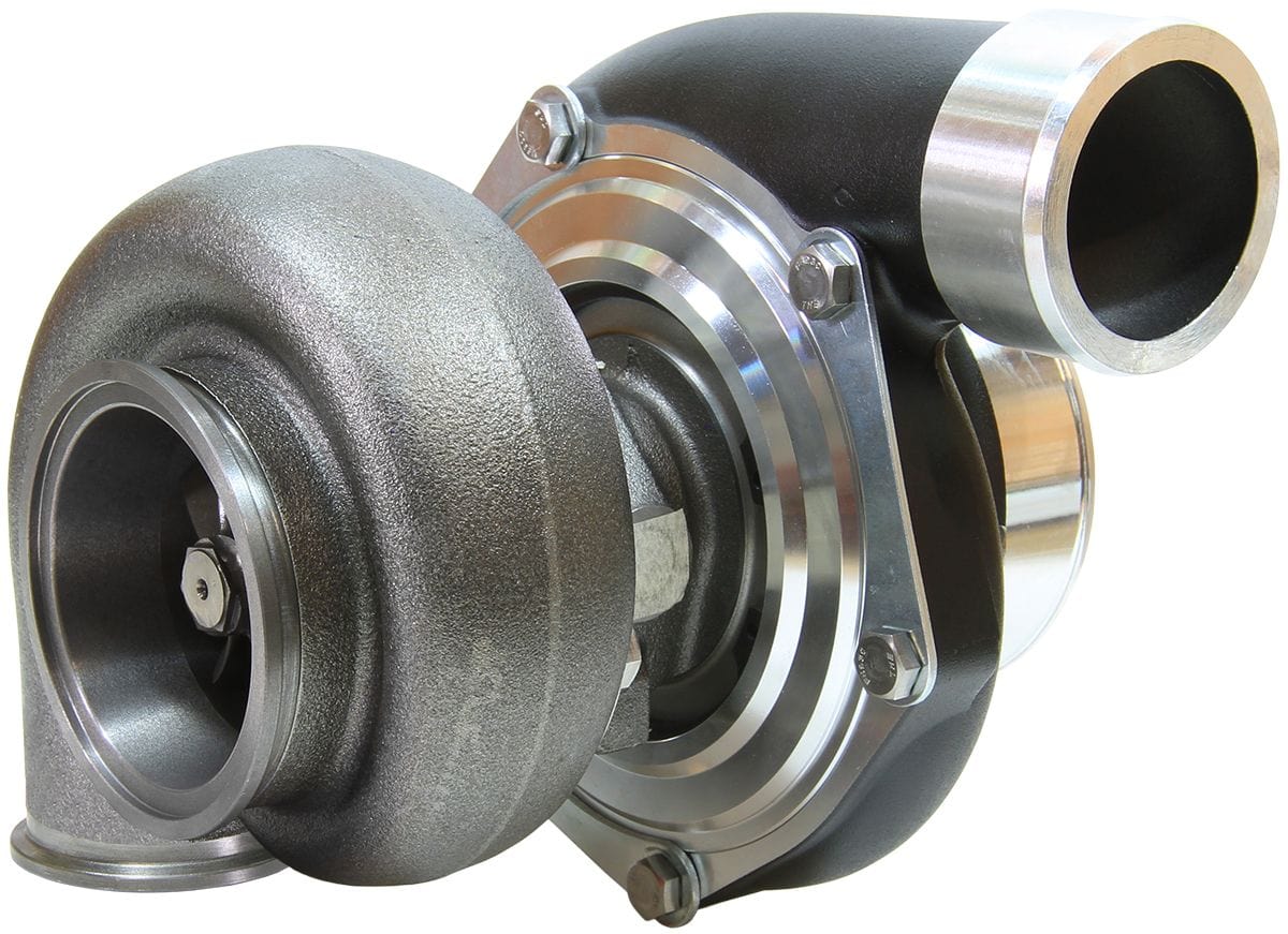 Aeroflow Performance External Wastegate, V-Band Inlet & Exhaust Flanges Aeroflow BOOSTED 6762 .83 Reverse Rotation Turbocharger 950HP, Hi Temp Black Finish AF800 SR