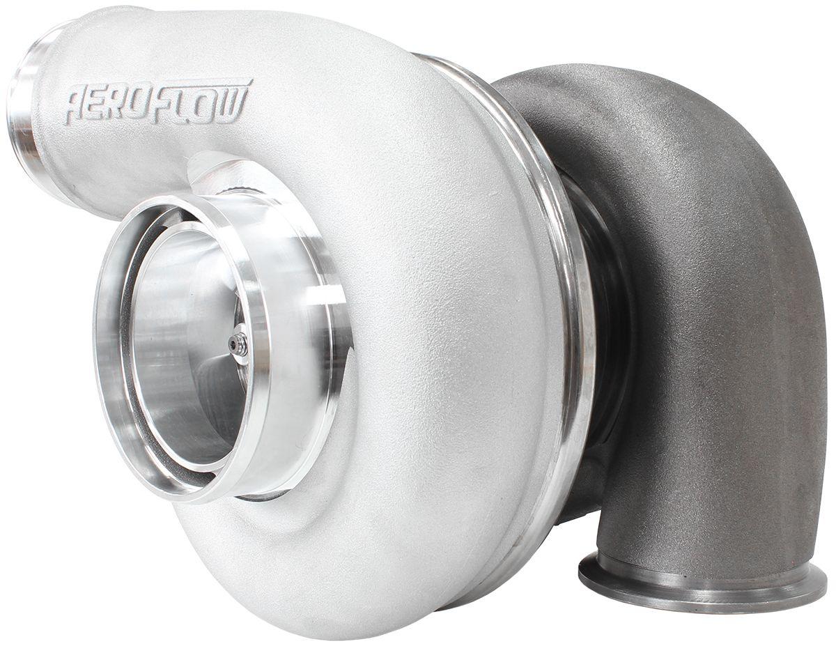 Aeroflow Performance External Wastegate, V-Band Inlet & Exhaust Flanges Aeroflow BOOSTED 7375 1.01 Reverse Rotation Turbocharger 1200HP, Natural Cast Finish AF80 SR