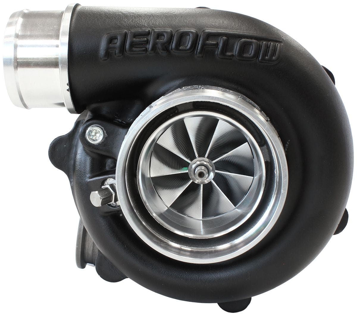 Aeroflow Performance External Wastegate, V-Band Inlet & Exhaust Flanges Aeroflow BOOSTED B5455 .83 Reverse Rotation Turbocharger 660HP, Hi Temp Black Finish AF80 SR