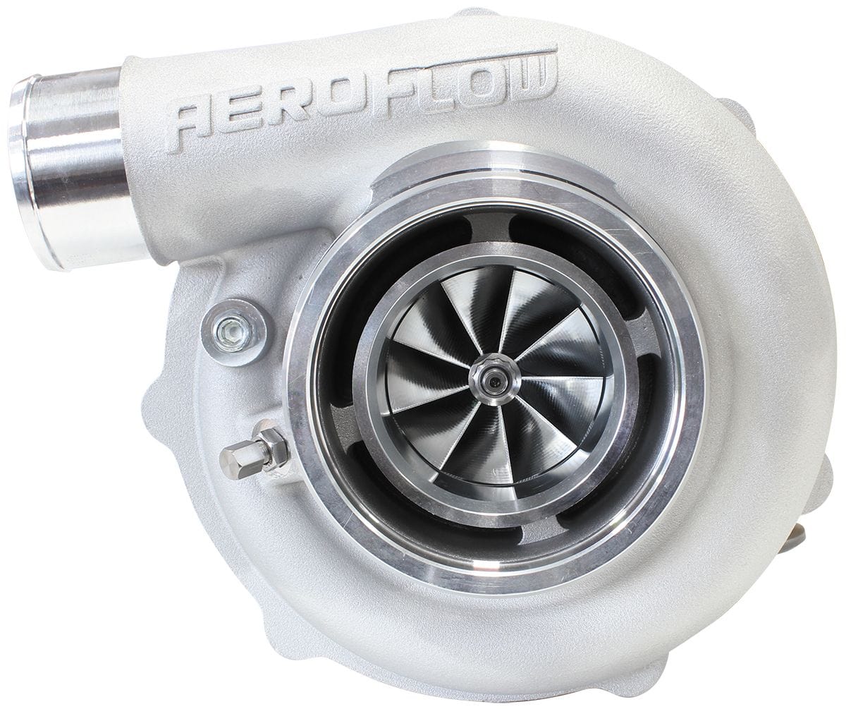 Aeroflow Performance External Wastegate, V-Band Inlet & Exhaust Flanges Aeroflow BOOSTED B5855 .83 Reverse Rotation Turbocharger 770HP, Natural Cast Finish AF800 SR