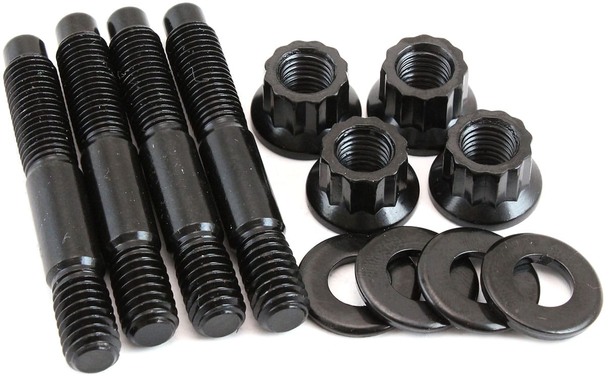 Aeroflow Performance Fabrication & Fasteners Aeroflow Carburettor Stud Kit to Suit 1/2" Spacer, 2.225" (56mm) OAL - Black Finish AF37-1051 SR