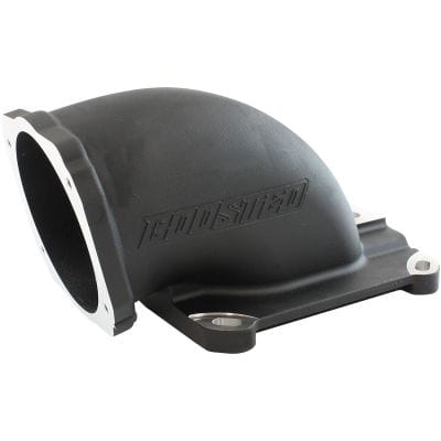 Aeroflow Cast EFI Throttle Body Elbow - Black Finish AF2045-1001BLK