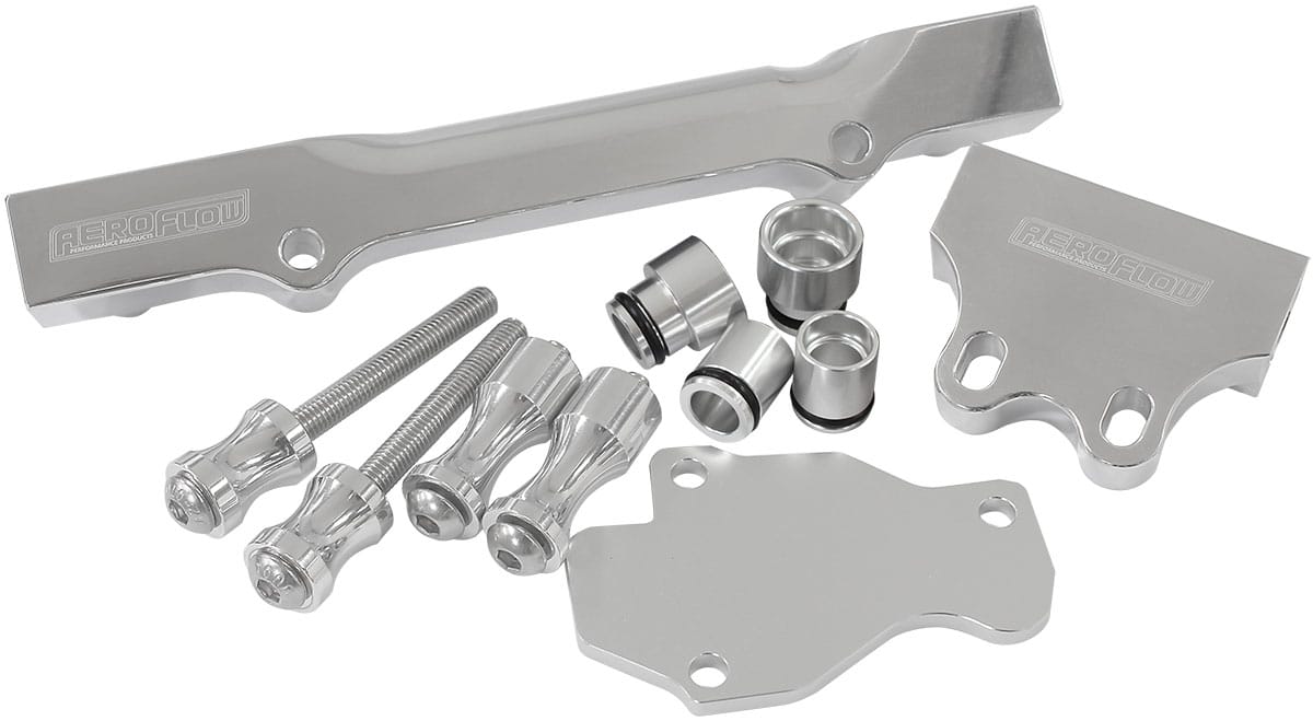 Aeroflow Performance Fuel System Aeroflow Mazda Series 6,7,8 13BBillet EFI Fuel Rails - Silver AF64-2204S SR