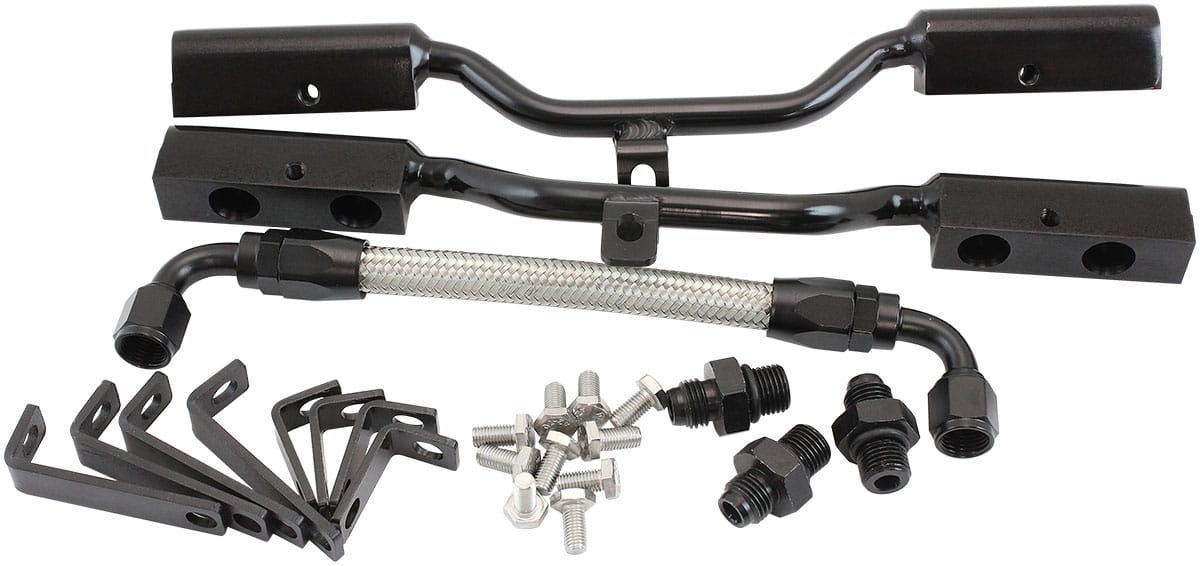 Aeroflow Performance Fuel System Aeroflow Small Block Chev Fuel Rail Kit for Air Gap Intake Manifold AF6999-1001 SR