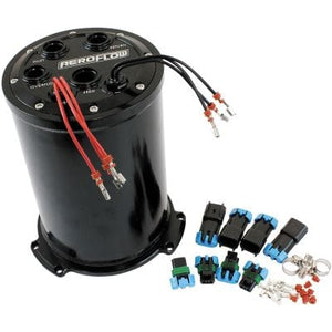 Aeroflow Triple EFI Pump Compact Surge Tank - Black AF77-4056BLK