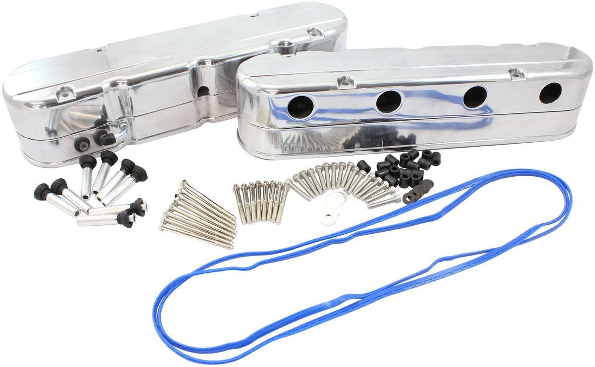 Aeroflow Performance GM LS 2 Piece Retro Smooth Valve Cover Set, Polished Finish GM LS 2 Piece Retro Smooth Valve Cover Set, Polished Finish SR