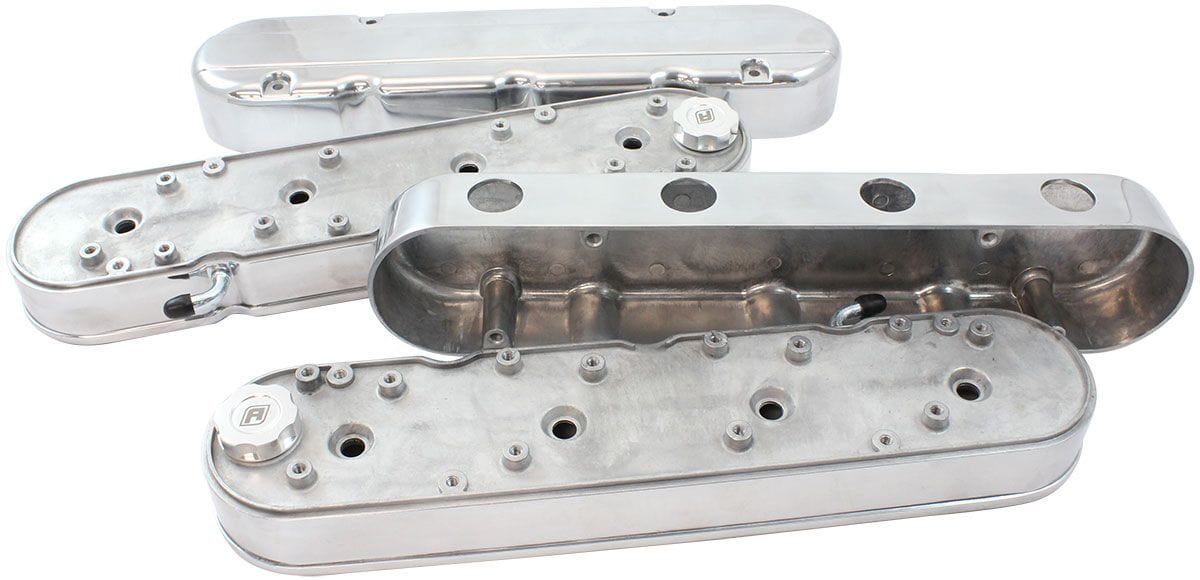 Aeroflow Performance GM LS 2 Piece Retro Smooth Valve Cover Set, Polished Finish GM LS 2 Piece Retro Smooth Valve Cover Set, Polished Finish SR