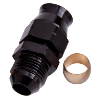 Aeroflow Performance Hardline Adapters Black Finish. Suits Aeroflow, Moroso & Russell Tubing Aeroflow Tube to Male AN Adapter 5/16" to -6AN AF108-05BLK SR