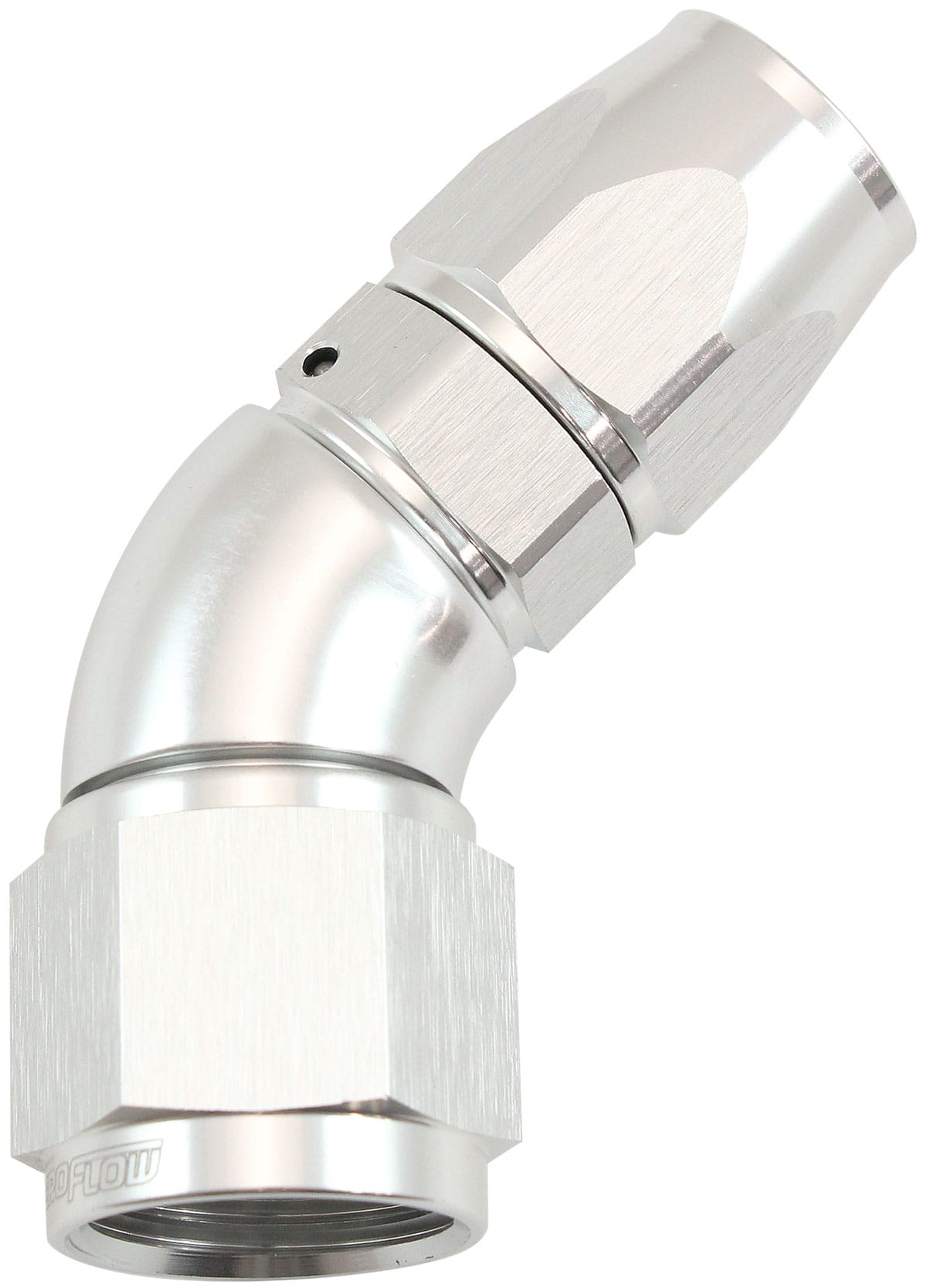 Aeroflow Performance Hose & Fittings Aeroflow 200 Series Teflon Style One Piece 45 Degree Stepped Hose End -10AN to -8 Hose AF572-08-10DS SR