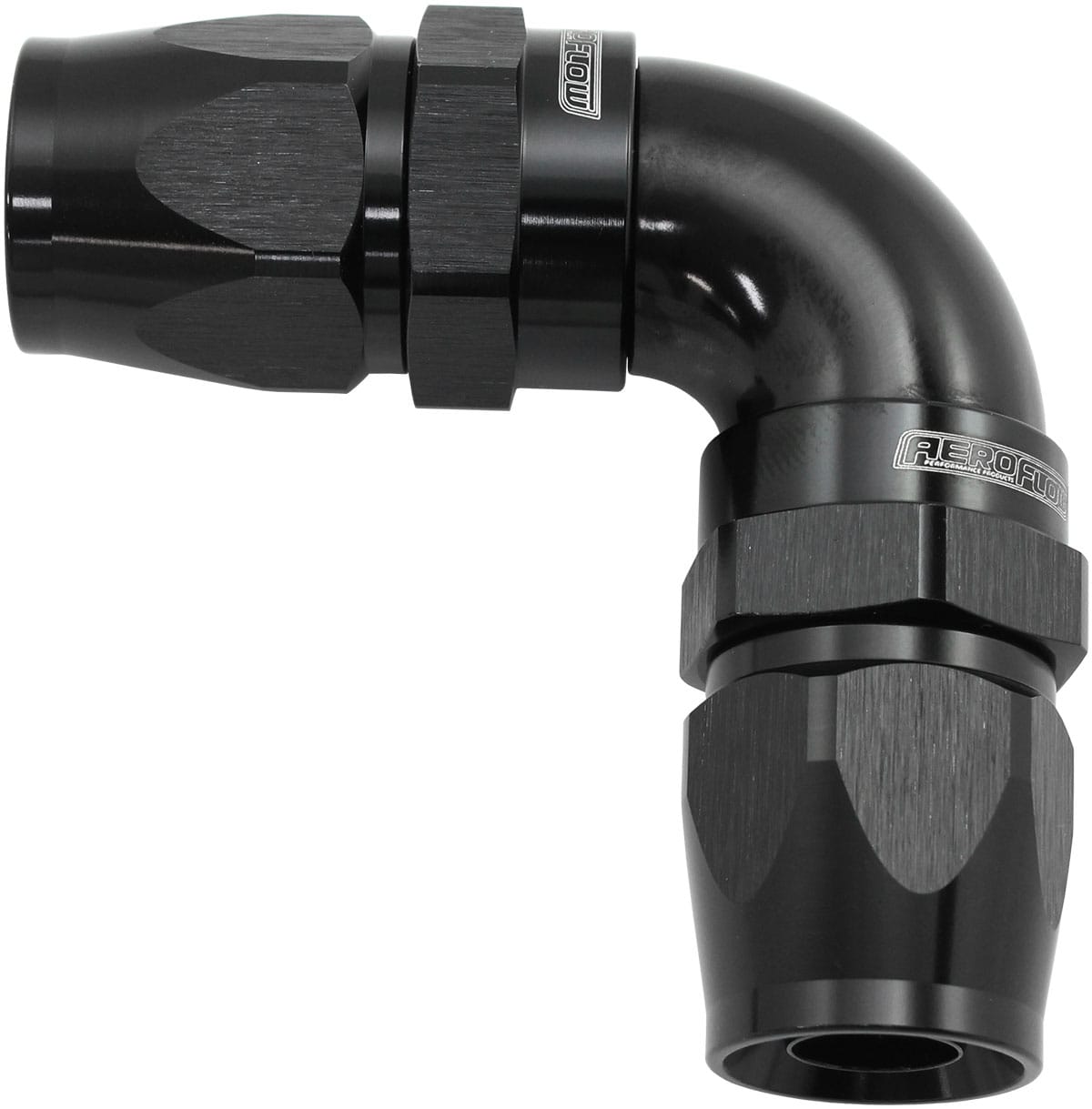 Aeroflow Performance Hose & Fittings Aeroflow 590 Series PTFE 90° Dual Hose Ends -20AN AF593-20-20DBLK SR