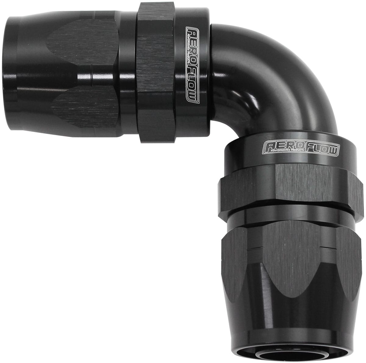 Aeroflow Performance Hose & Fittings Aeroflow 853 Series Cutter FullFlow 90° Dual Hose Ends -16AN AF853-16-16BLK SR