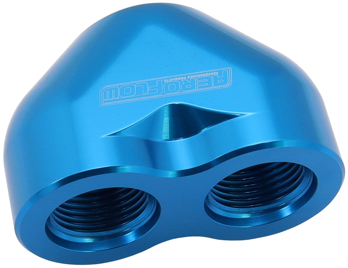 Aeroflow Performance Hose & Fittings Aeroflow Billet 3 Port ORB U-Block AF455-16-12 SR