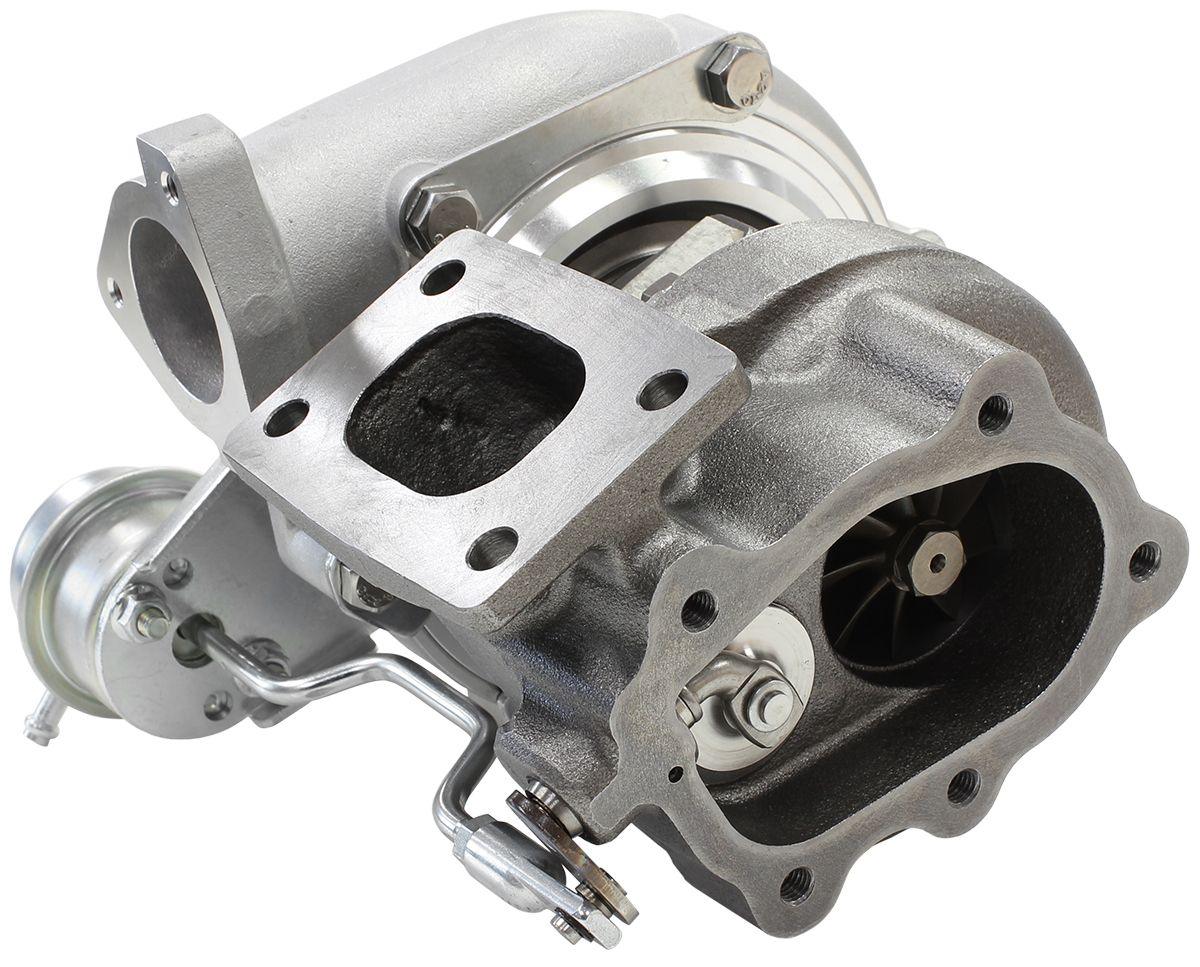 Aeroflow Performance Internal Wastegate, T25 / T28 Inlet Flange, 5-Bolt Exhaust Flange Aeroflow BOOSTED 5447 NISSAN .64 Turbocharger 525HP, Natural Cast Finish AF8005-2007 SR