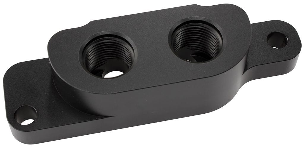 Aeroflow Performance LS Engine Parts AF82-2013 Oil Block Adapter with 2x Female -10ORB Ports Suit GM LS Series AF82-2013 SR