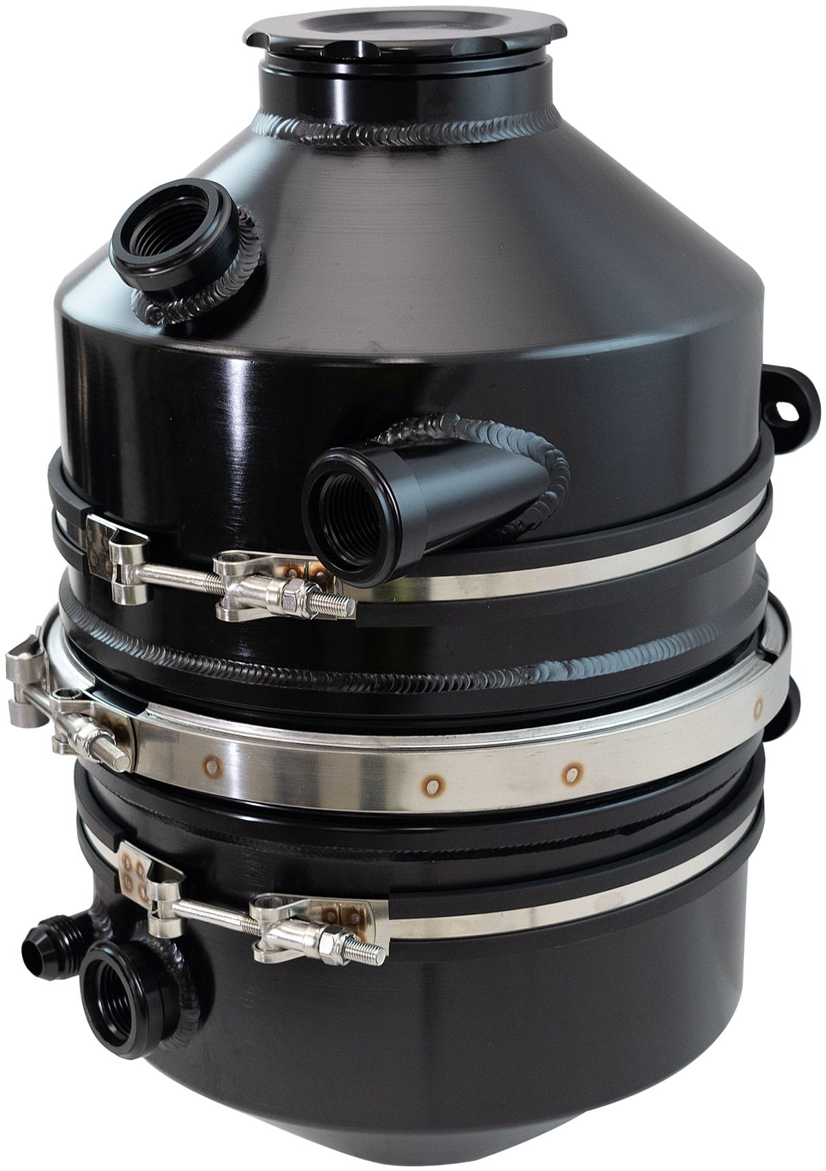 Aeroflow Performance Oil System Aeroflow Aeroflow Dry Sump Tank - 11.3 Litre (3 Gallon), Black Finish AF77-1053BLK SR