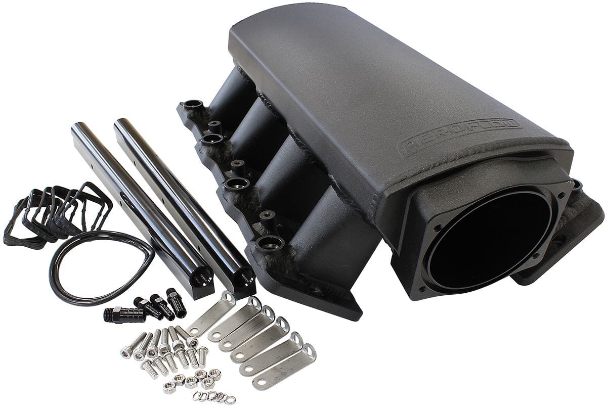 Aeroflow Performance Suit 102mm Throttle Bodies and Cathedral Port Cylinder Heads Aeroflow GM LS1/LS2 Sheet Metal Intake Manifold with Fuel Rail and Mounting Kit AF6233-50 SR