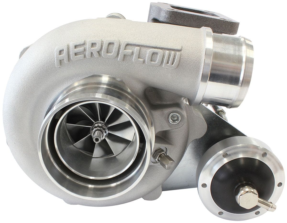 Aeroflow Performance T3 Inlet Flange, Ford 5-Bolt Exhaust Flange Aeroflow BOOSTED B5455 T3 .83 Internal Wastegate Turbocharger 660HP, Natural Cast Finish SR