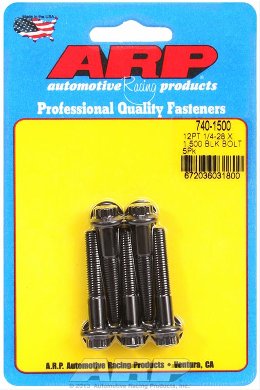 ARP ARP 1/4"-28 x 1.500 12pt black oxide bolts (740-1500) SR