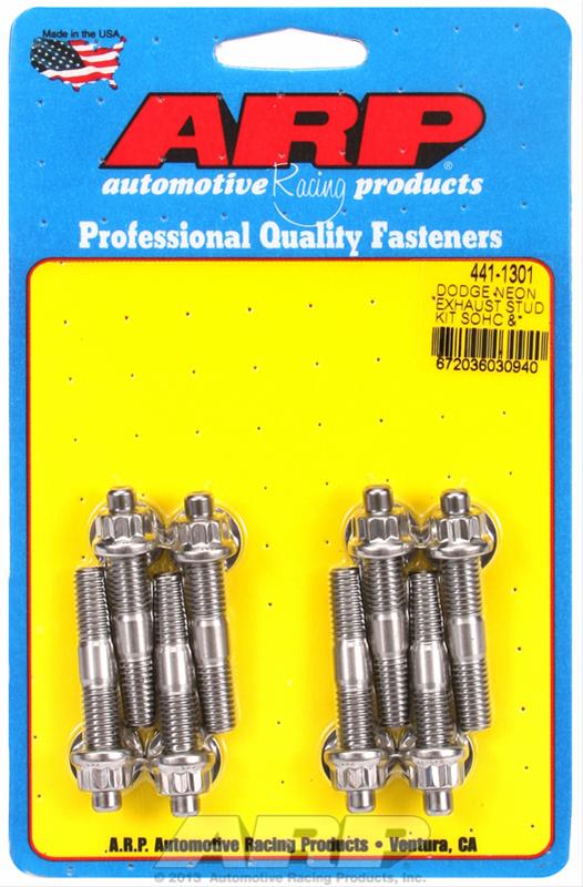 ARP Chrysler Neon, SOHC & DOHC 8 M8 2.000 – Header Exhaust Stud Kit Stainless 12 Point Dodge Neon 420A SOHC DOHC 441-1301