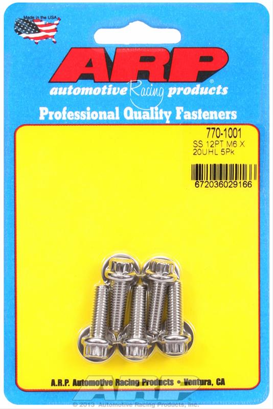 ARP ARP M6 x 1.00 x 20 12pt SS bolts (770-1001) SR