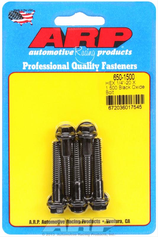 ARP Fasteners CLEARANCE ARP 1/4"-20 X 1.500 hex black oxide bolts (650-1500) SR