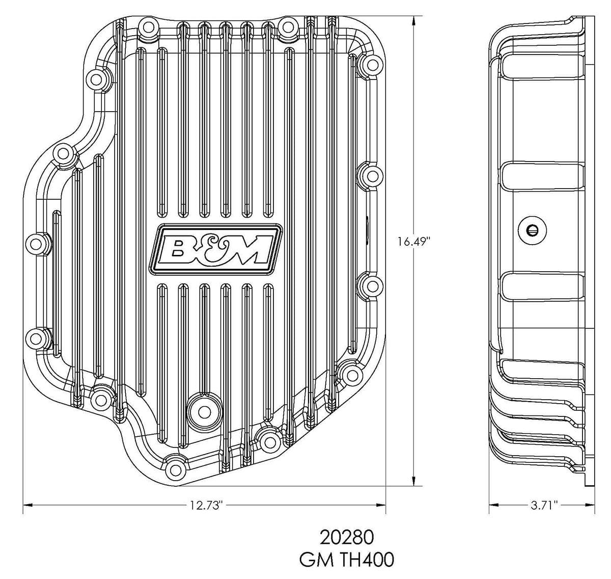 B&M Suit TH-400, Adds An Additional 1.9 Litres B&M Cast Aluminium Deep Pan BM20280 SR