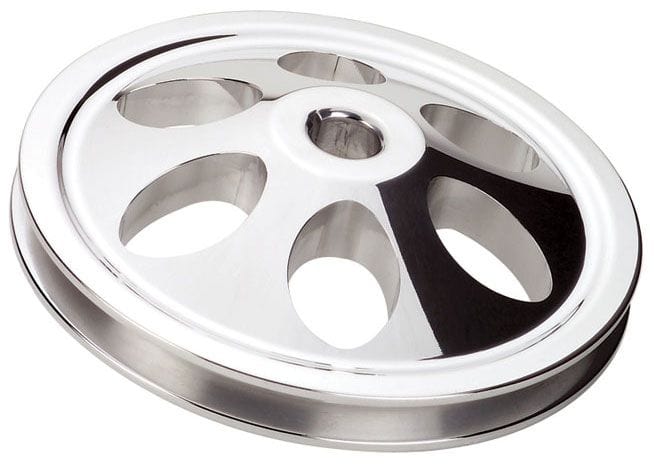 BILLET 1-Groove Suit '66-'74 Saginaw Pump With 1/8" Keyway Pump Shaft, Long Billet Specialties Power Steering Pulley - Polished BS86120 SR