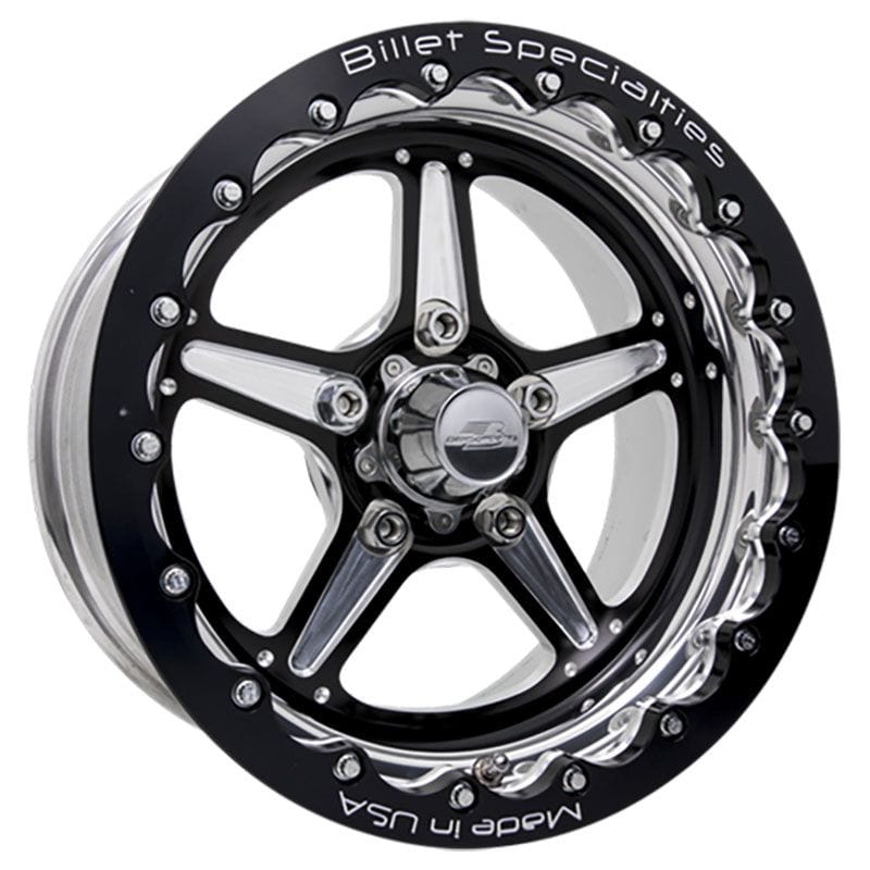 BILLET 5 x 4.5" Bolt Circle, 5.5" Backspace With Single BeadLoc Billet Specialties Street Lite Wheel 15" x 8" - Black BSBRSB35106535N SR