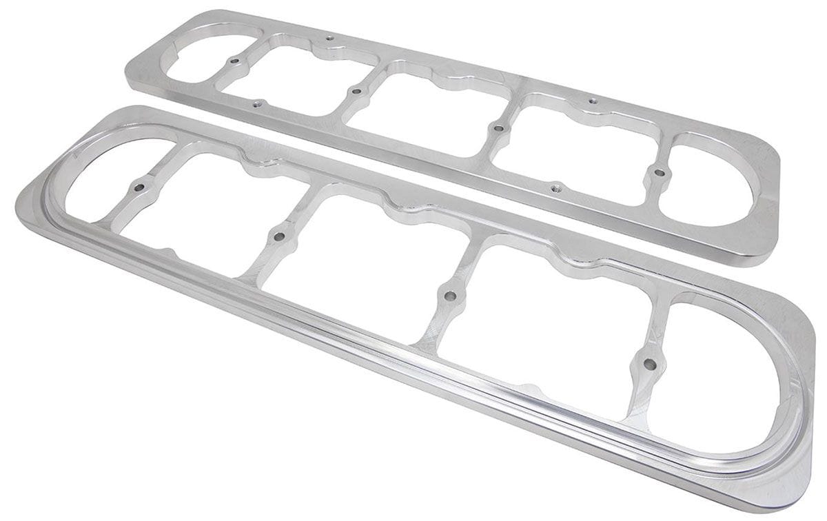 BILLET Converts GM LS Style Valve Covers to SB Chev Centerbolt Billet Specialties Valve Cover Adapters BS95030 SR