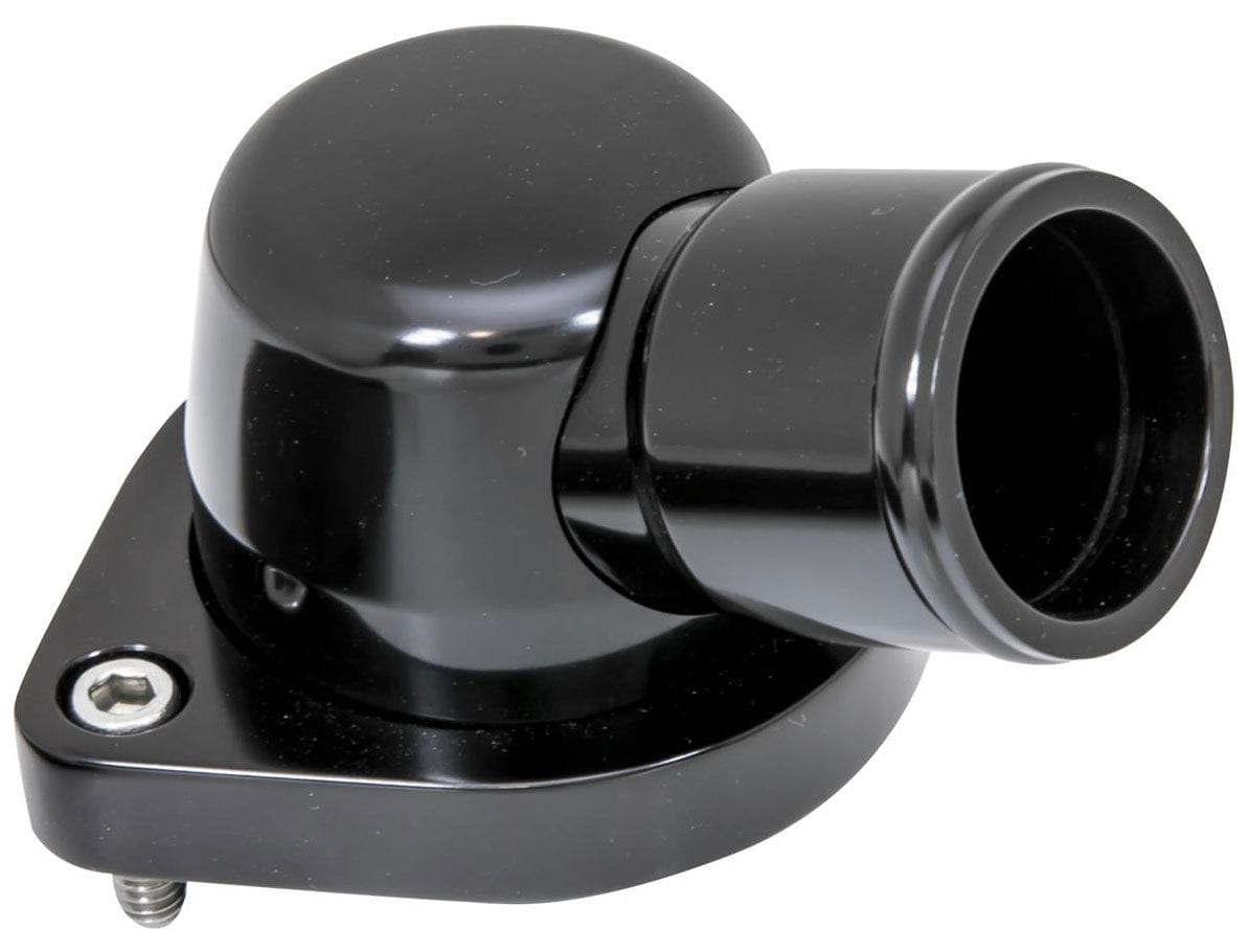 BILLET Suit GM LS Series, 15° Swivel Billet Specialties Thermostat Housing - Black BSBLK90334 SR