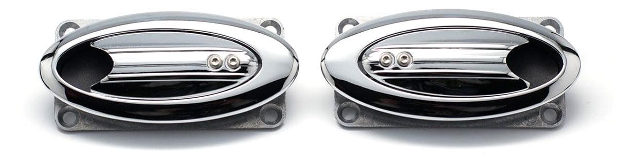 CLAYTON Clayton Billet Elliptical Ribbed Door Handle CLA-EL504 SR