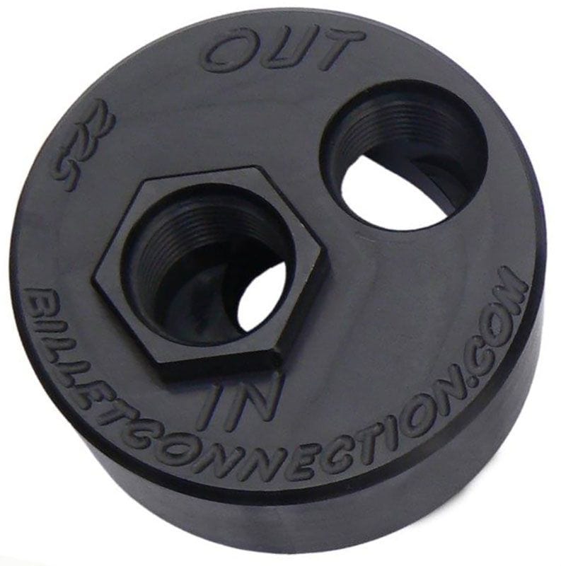 CLEARVIEW Suit Chev LS Series Clear View Filtration -12AN Billet Oil Block Adapter Kit - Black Anodised CV225-B SR