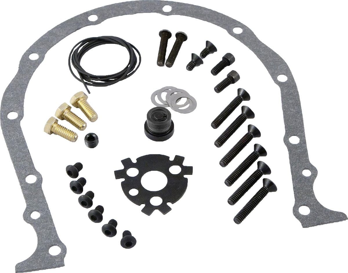 CVR Suit Big Block Chevy CVR 2 Piece Billet Timing Cover - Black CVRTC2454BK SR