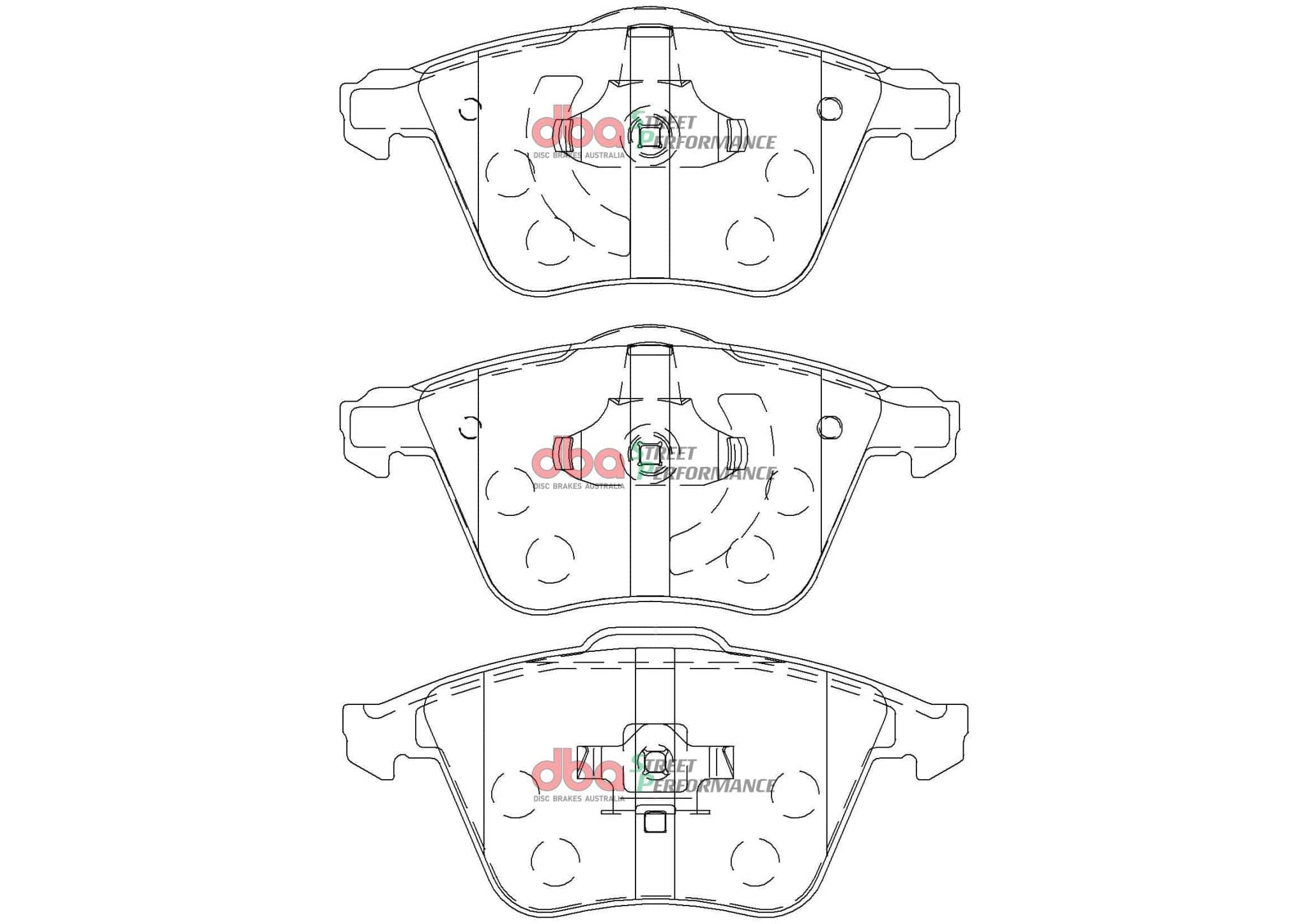 DBA Drum Ford Focus XR5 LV / Mazda 3 MPS BK, BL 06-14 SP PERFORMANCE Front DBA Brake Pad SR