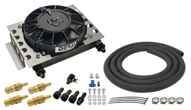 DERALE 12-3/4"W x 9-3/8"H x 4-5/16"D Derale Derale Universal Atomic-Cool Remote Mount Transmission Cooler Kit with Fan DP139 SR