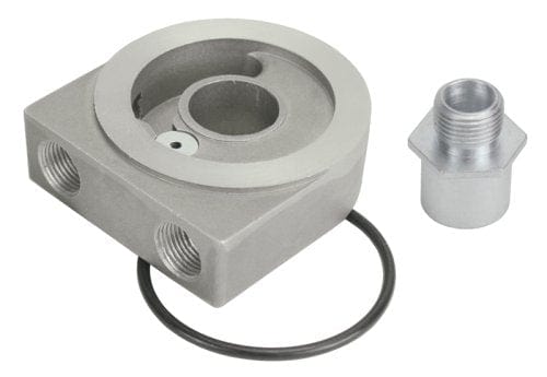 DERALE 13/16"-16 Thread Size, 3/8" NPT Ports Derale Derale Low Profile Sandwich Adapter Kit With Pressure Relief DP25771 SR