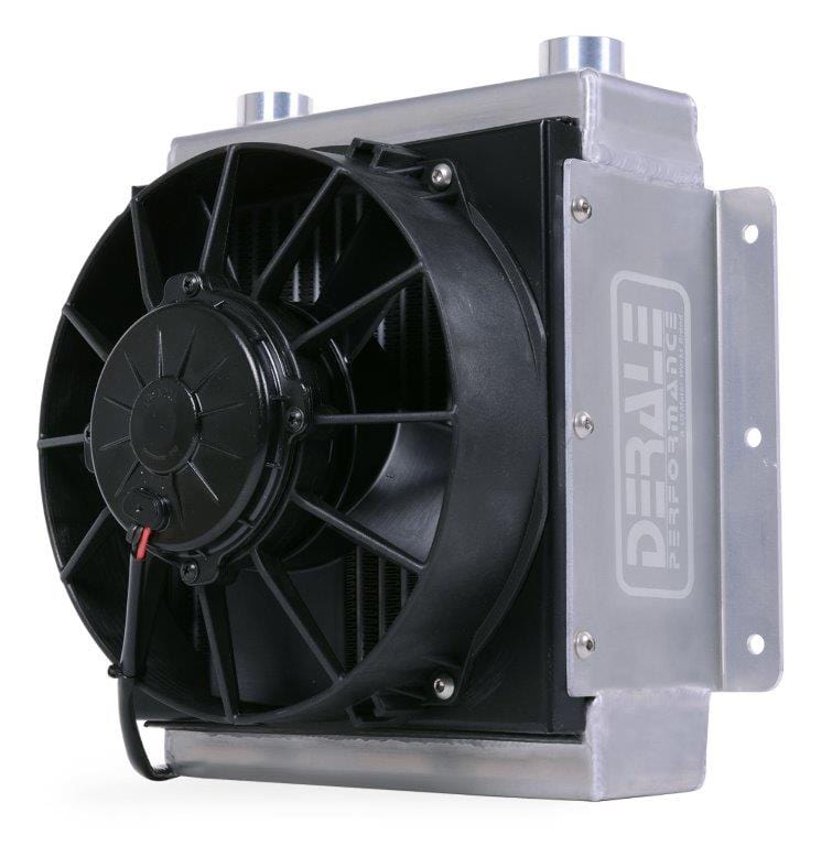 Derale 7/8"-14 Inlets Derale 18 Row Hi-Flow Racing Remote Cooler with 8" Single Fan DP65861 SR