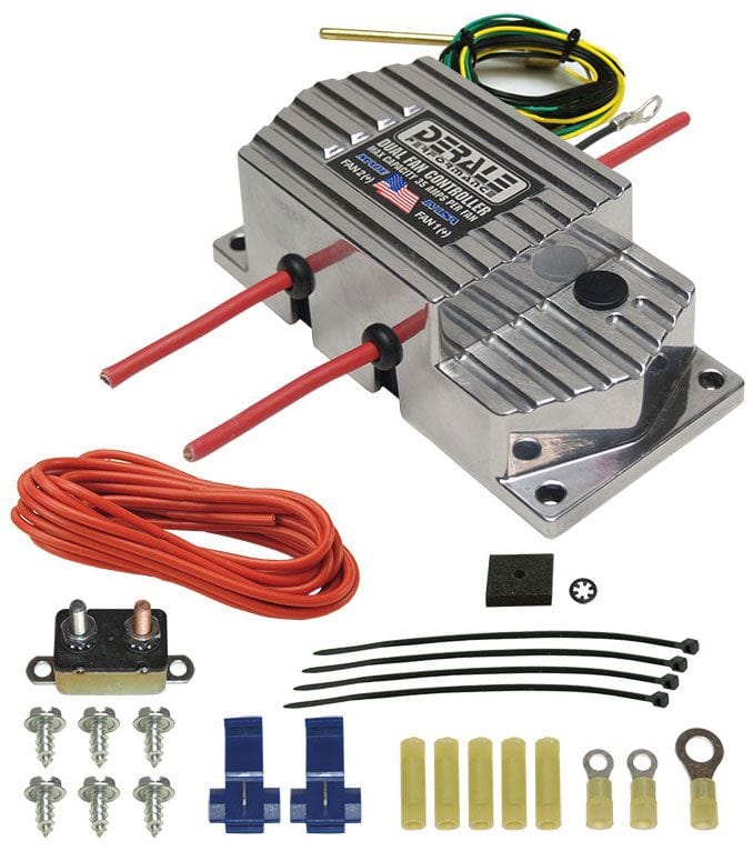 DERALE Push-In Radiator Probe Design Derale Derale High Amperage Adjustable Dual Fan Controller, Max 35 Amps Per Fan DP16788 SR