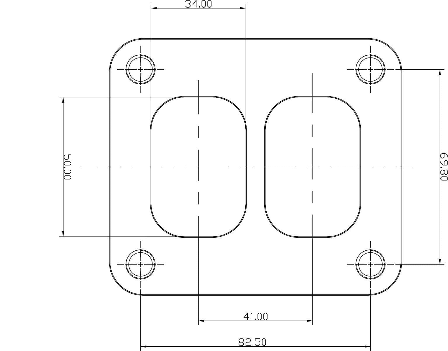 Stainless Steel Turbine Inlet Flange Twin Entry Weld-On Suit T04Z/GT42/GT45