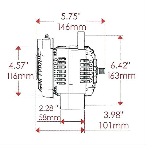 Powermaster Black GM Denso Style Race Alternator PM8136