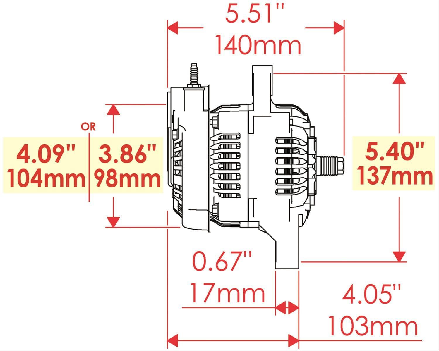 Powermaster Black GM Denso Style Race Alternator PM8162