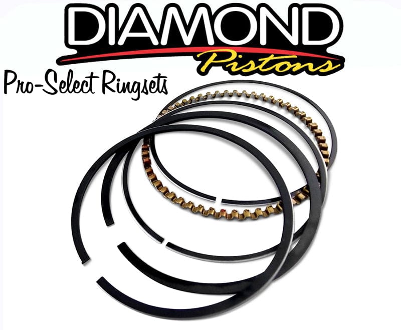 Diamond Pistons 86.5mm Bore, 1.0mm Top Ring, 1.2mm Second Ring, 2.8mm Oil Ring Diamond Pistons Pro-Select Ring Set - STD Tension D09513405 SR