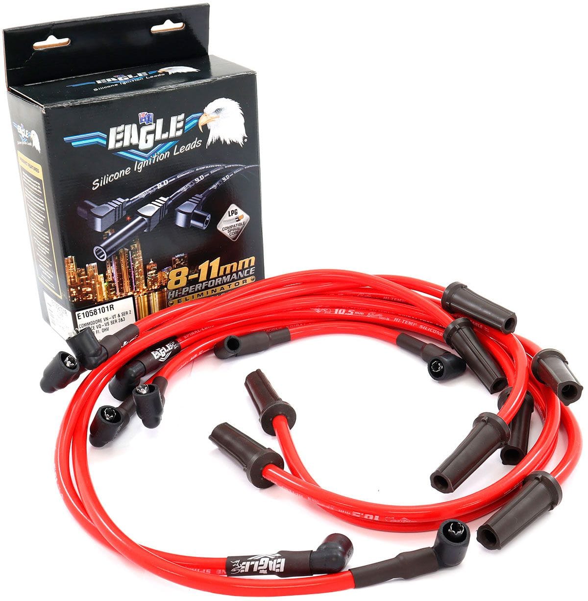 EL Suit V8 Commodore VN-VT, VQ-VS Series II & III Eagle Leads 10.5mm Eliminator Series II Lead Set - Red ELE1058101R SR