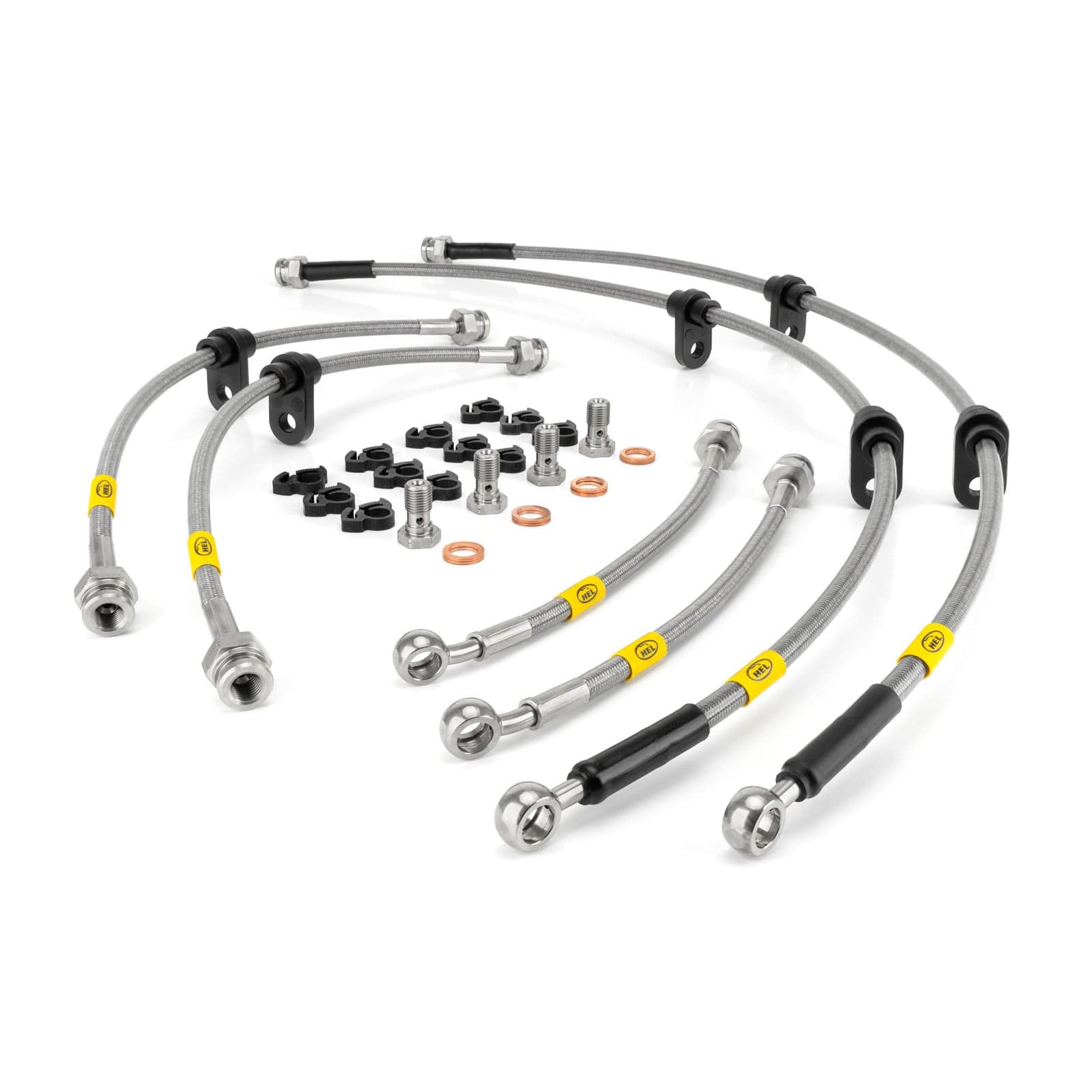 Hel Performance Braided Brake Lines - Car BMW 3 Series E91 318i SE Touring 2005- Brake Lines HEL Stainless Steel Braided SR