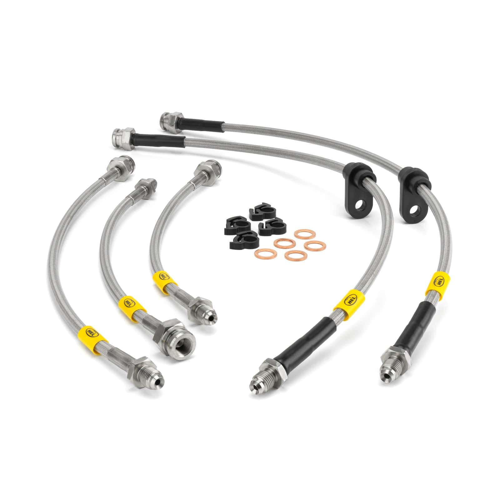 Hel Performance Braided Brake Lines - Car Saab 900 2.0 Turbo ABS 1979-1993 Brake Lines HEL Stainless Steel Braided SR