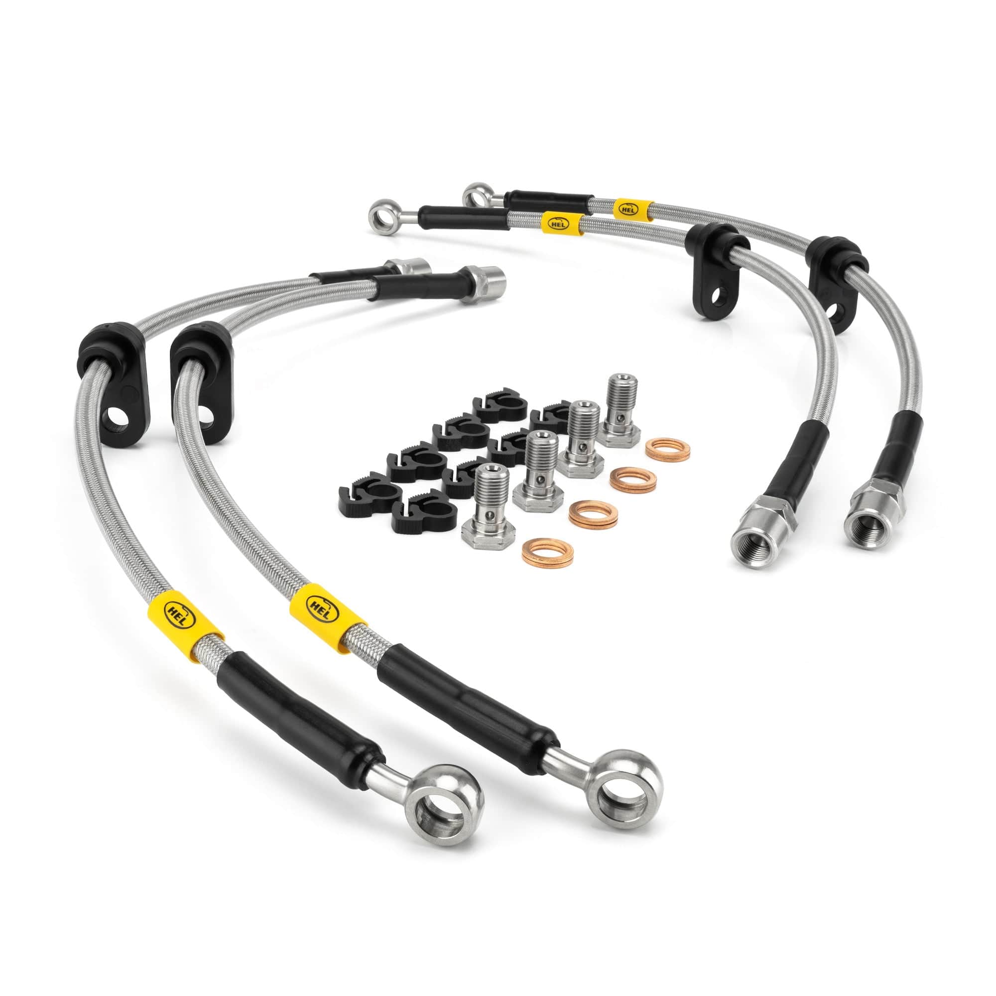 Hel Performance Braided Brake Lines - Car Volkswagen Scirocco R MK3 2.0 345MM Discs 2009-2015 Pre facelift) Brake Lines HEL Stainless Steel Braided SR
