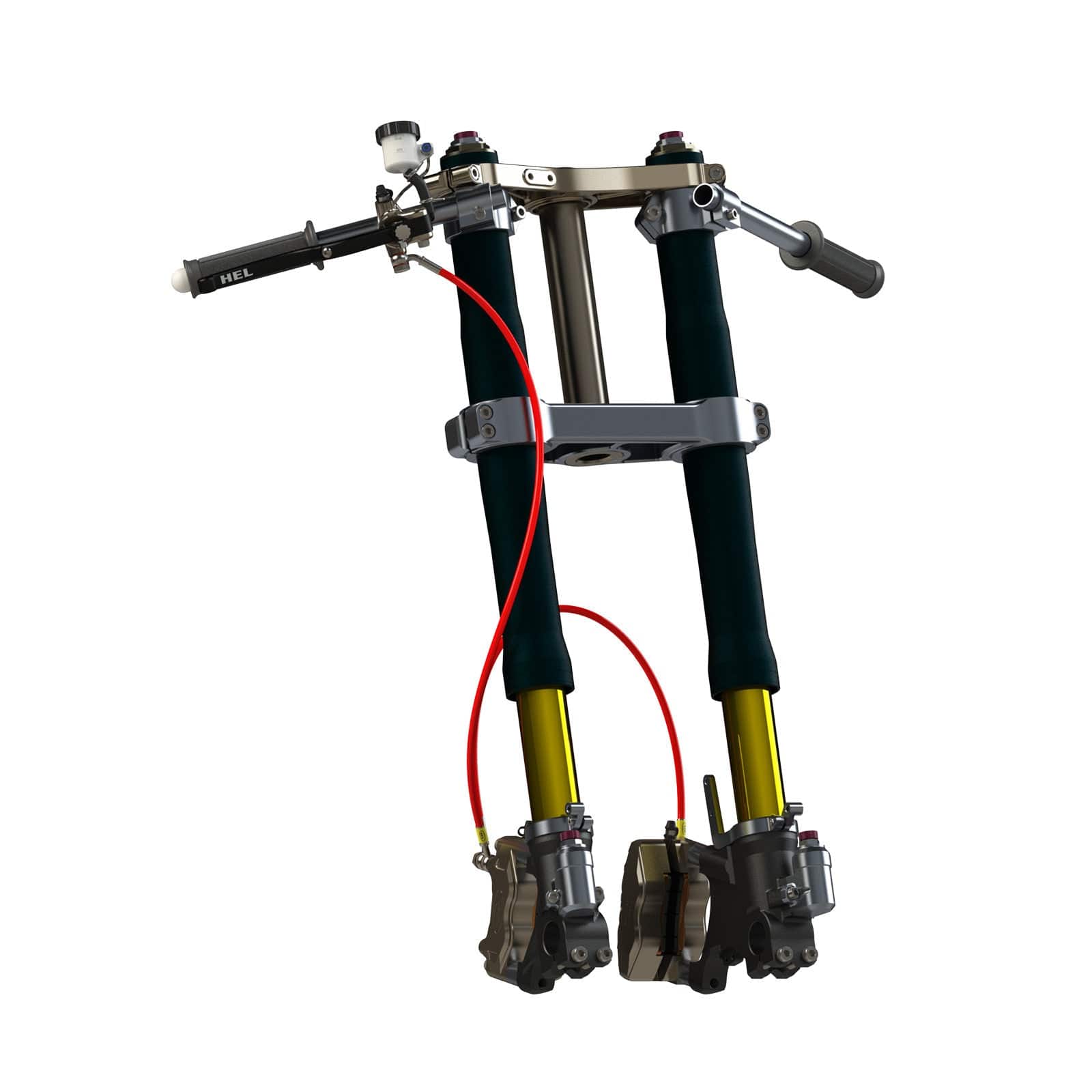 Hel Performance Braided Brake Lines - Motorcycle Honda CBR1000RR Fireblade 2004-2005 Over The Mudguard Brake Lines HEL Stainless Steel Braided SR